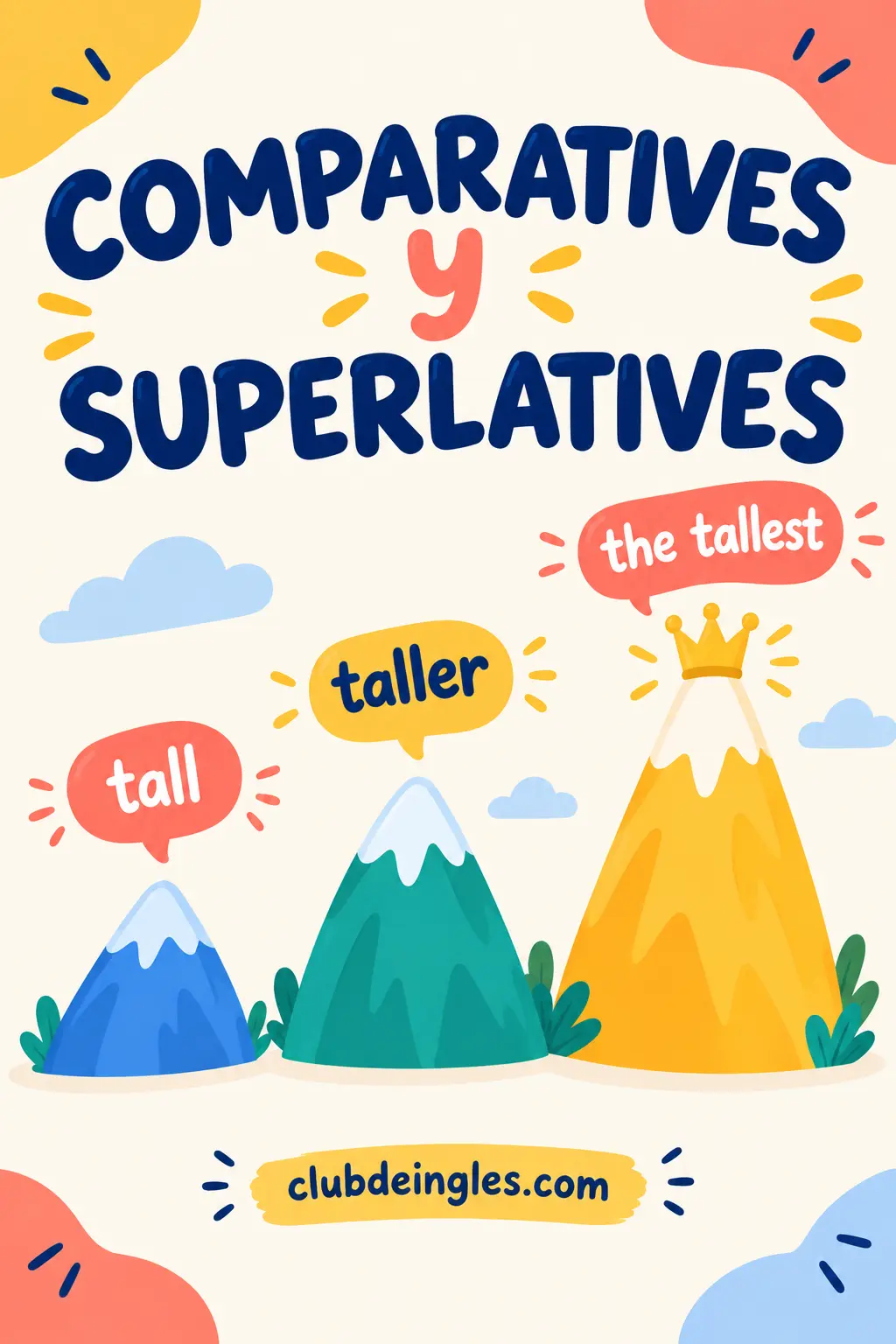 Comparativos y superlativos en inglés tall, taller, the tallest