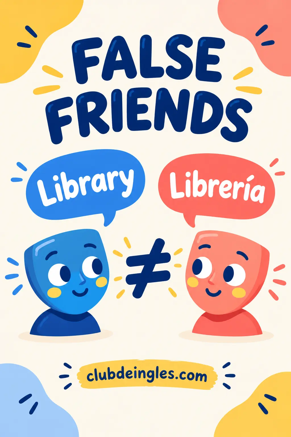 Palabras en inglés que se parecen al español pero significan otra cosaFalsos amigos en inglés: library vs librería, actually vs actualmente