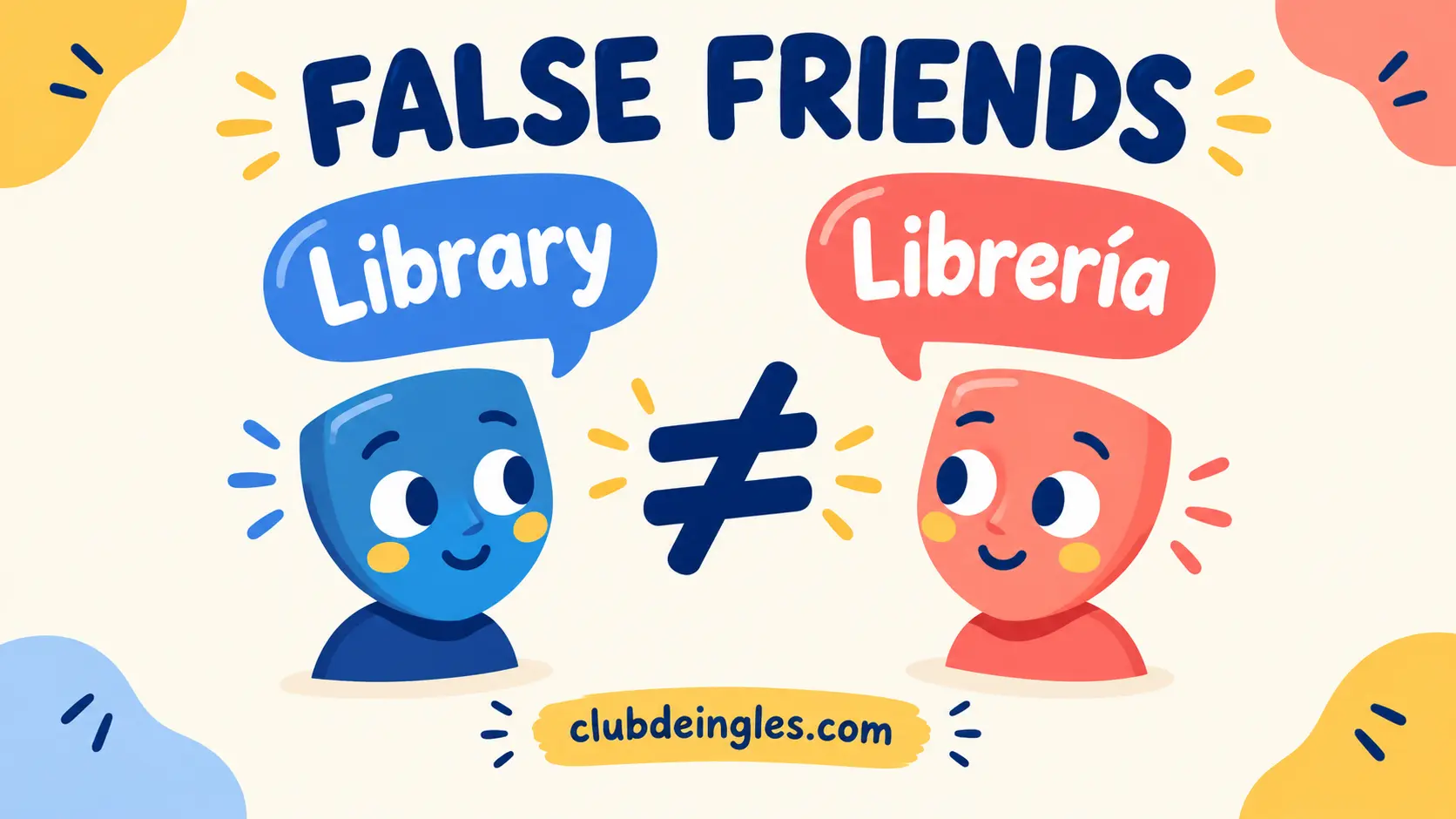 Falsos amigos en inglés: library vs librería, actually vs actualmente